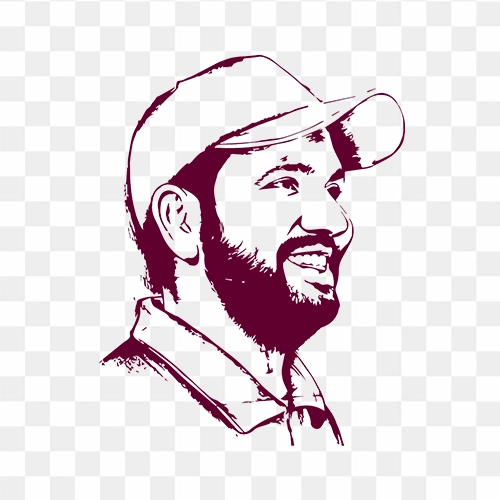 Rohit Sharma Face Illustration PNG